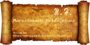 Marczinkech Hiláriusz névjegykártya